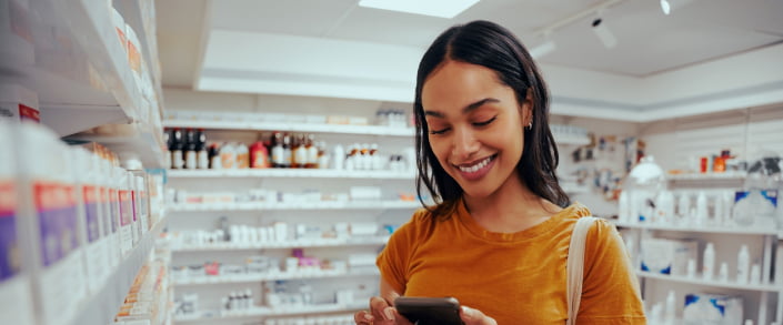 A customer at the pharmacist looking for medication