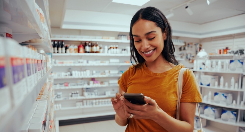 A customer at the pharmacist looking for medication